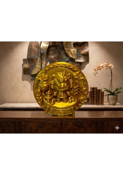 Feng Shui Altın Para Kedisi Tablo Şans, Para Ve Bereket Çekim Objesi