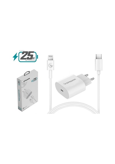 Sprange P-l18 25w Lightning Usb-c Pd Hızlı Şarj Başlık Ve Data Kablosu
