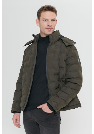 Ac&Co / Altınyıldız Classics Erkek Standart Fit Normal Kesim Kapüşonlu Desenli Mont - Haki Ac&Co / Altınyıldız Classics Erkek Standart Fit Normal Kesim Kapüşonlu Desenli Mont - Haki