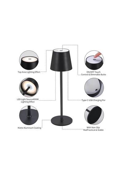 Kablosuz Masa Lambaları Usb Şarj Edilebilir Sadelik Masa Lambası Dahili 4600 Mah Pil Led Pille Çalışan Lamba Dokunmatik Kontrollü Masa Lambası - Yatak Odası/masa/okuma/avlu Siyah Diğer Kablosuz Masa Lambaları Usb Şarj Edilebilir Sadelik Masa Lambası Dahili 4600 Mah Pil Led Pille Çalışan Lamba Dokunmatik Kontrollü Masa Lambası - Yatak Odası/masa/okuma/avlu Siyah Diğer