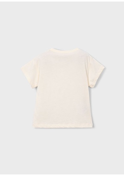 Mayoral Kız Çocuk Baskılı T-shirt Bej - 03011