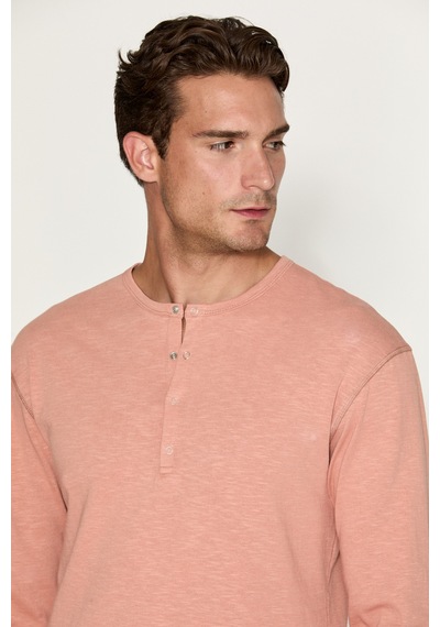 Grimelange Tachan Erkek Patlı Uzun Kollu Pembe T-shirt