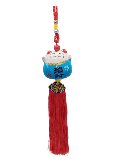 Feng Shui Maneki Neko Şans Kedisi Mavi No.2