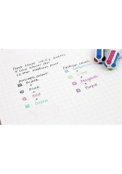 Paper Mate Inkjoy Quatro 4'lü Tükenmez Kalem - Parlak Renkler