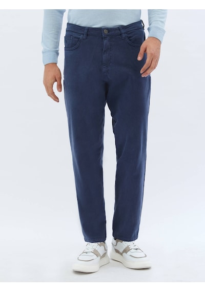 Kip İndigo Dokuma Carrot Fit Casual Pamuk Karışımlı Pantolon 6542368 İndigo
