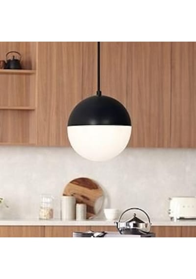 Lambaderler, Avizeler İçin Uyarlanabilir 1 Metre Kablolu 25 Watt 3000k Sarı Ledli Ampul, Led Armatür Beyaz - Siyah
