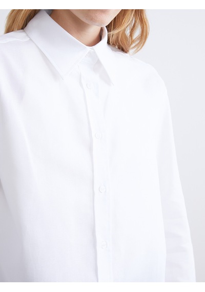 Lcw Modest Ekru Oversize Kadın Gömlek Tunik