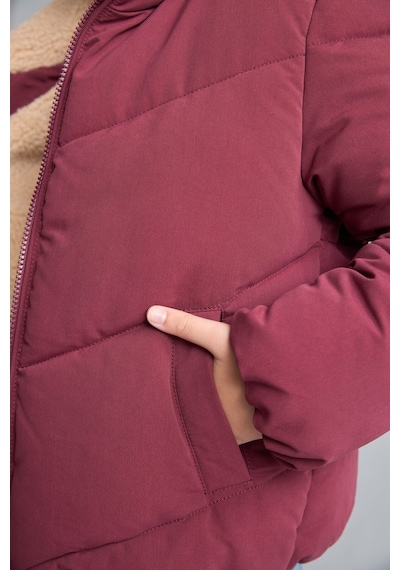 Defacto Yarım Balıkçı Yaka Mont Kız Çocuk H8014a826aubr170 Bordo-br170