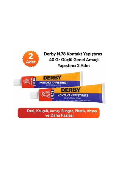 Derby N.78 Kontakt Yapıştırıcı 40 Gr Güçlü Genel Amaçlı Yapıştırıcı 2 Adet