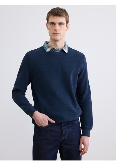 Lcwaıkıkı Classic Lacivert Gömlek Yaka Erkek Sweatshirt