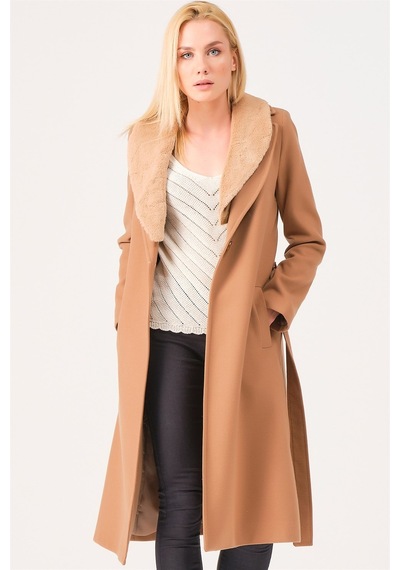 Z6671 Dewberry Bayan Palto-açık Camel-açık Camel