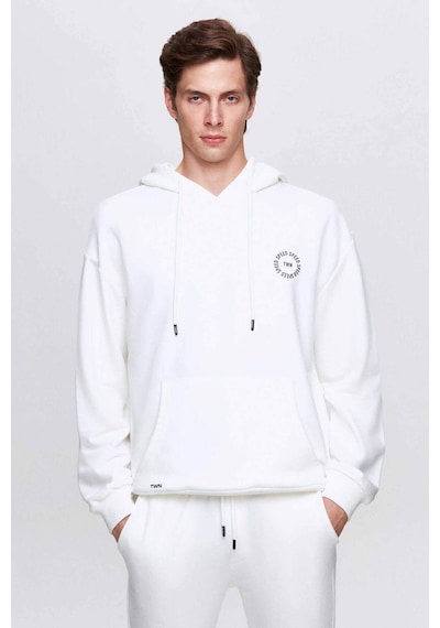 D's Damat Relaxed Fit Ekru Baskılı Sweatshirt 3ECE24ORT0240 Ekru