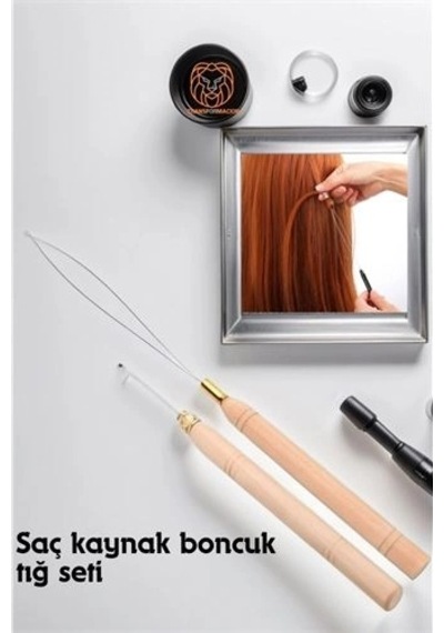 Saç Boncuk Uzatma Keratin Tığı Misina Seti 720393