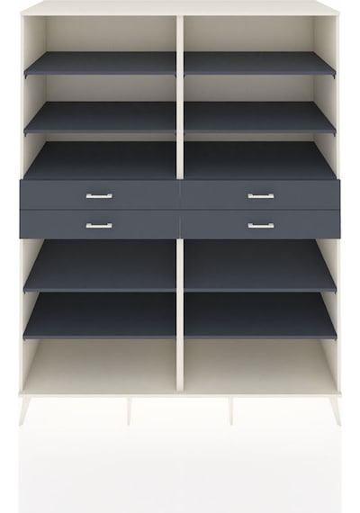 Kronos Gardrop 10 Raflı 4 Çekmeceli 176x59x221 Aytaşı-antrasit Antrasit