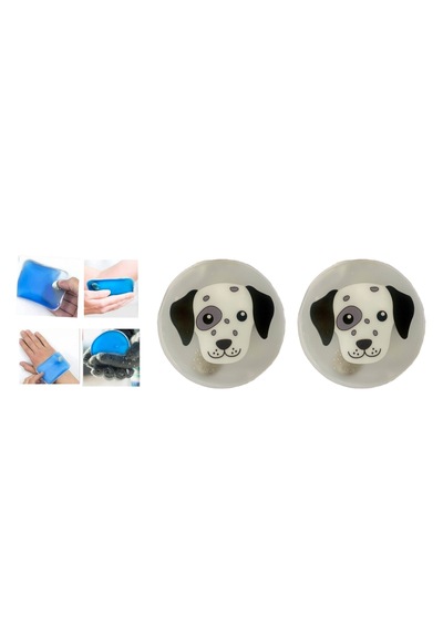 Köpekli Cep Sobası,el Isıtıcı,2 Adet Sıcak Su Torbası Pvc 9cm