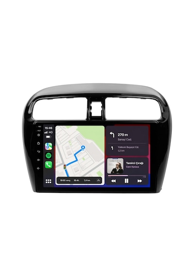 Mitsubishi Space Star Android Multimedya 2013-2022 Carplay Android Auto Navigasyon 4gb Ram 32gb 9"