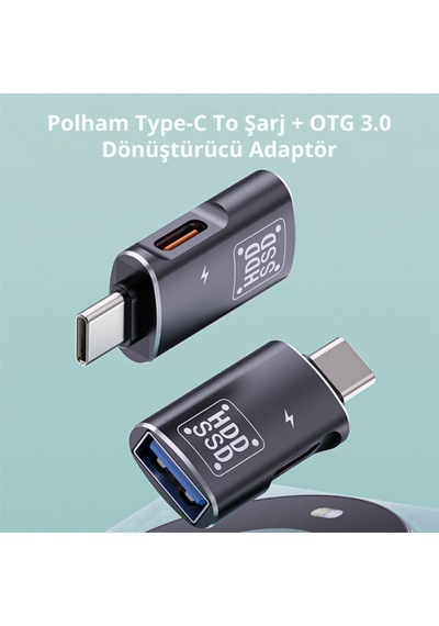 Coofbe 2in1 Type-c To Type-c Ve Usb Dönüştürücü Çevirici Otg Type-c To Şarj Ve Otg 3.0 Dönüştürücü