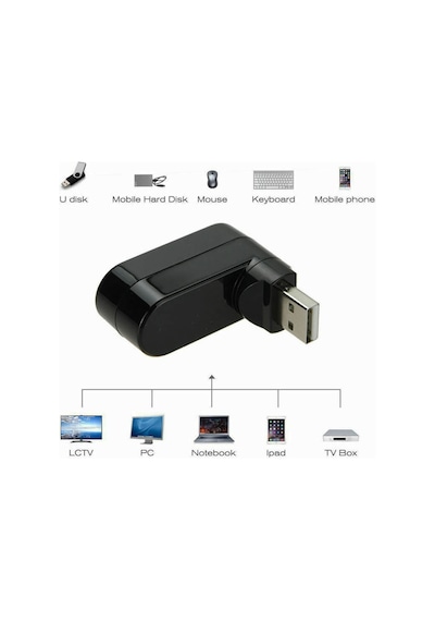 3 Port 180 Dirsek Usb Hub Çoğaltıcı Çoklayıcı Usb 2.0 Çoklama