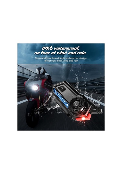 Motosiklet Kask Bluetooth Kulaklık Interkom Su Geçirmez Flaş Led Işıklı Intercom Kablosuz Kulaklık - 795500754