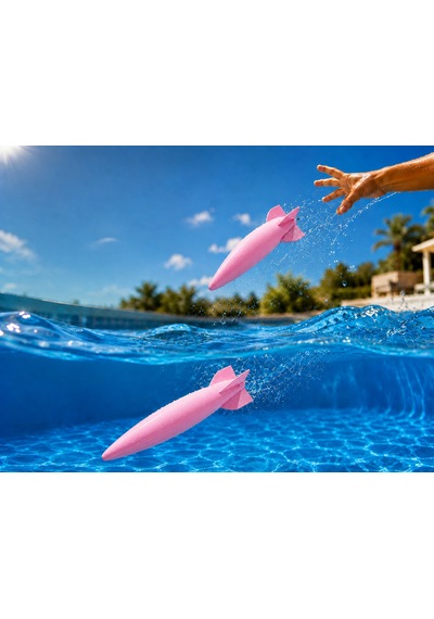 3d Baskı Su Roketi Torpido Oyuncağı - Havuz Dalış Oyuncağı-pembe