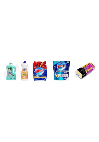 Bingo Yüzey Tem. Fresh 2.5 Lt + Bulaşık Deterjanı 650 Ml + Renkli Ler 6 Kg +tablet 50'li +flodex 5'li 5'li Set Diğer