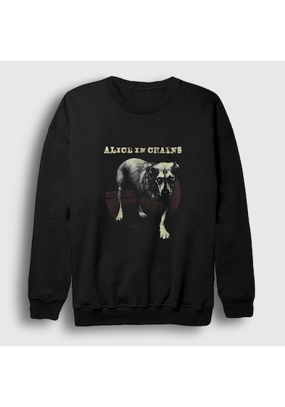 Presmono Unisex Dog Alice In Chains Sweatshirt Siyah