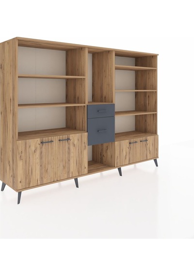 Hyperion Dolap 10 Raflı 2 Çekmeceli 4 Kapaklı 220x44x163 Çam-çam/ Çam-çam/antrasit Hyperion Dolap 10 Raflı 2 Çekmeceli 4 Kapaklı 220x44x163 Çam-çam/ Çam-çam/antrasit