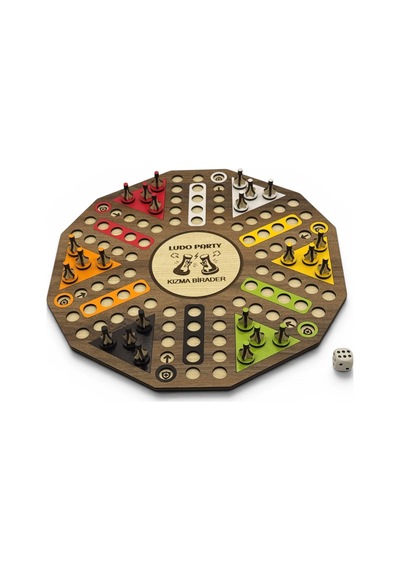 Ahşap Ludo Oyunu Kızma Birader - 6 Kişilik Premium Masa Oyunu