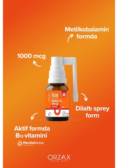 Ocean Methyl B12 Sprey 1000 Mg 10 Ml