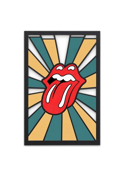 Pop Art Dil Ve Dudak Metal Tablo 53x80 Cm Çok Renkli