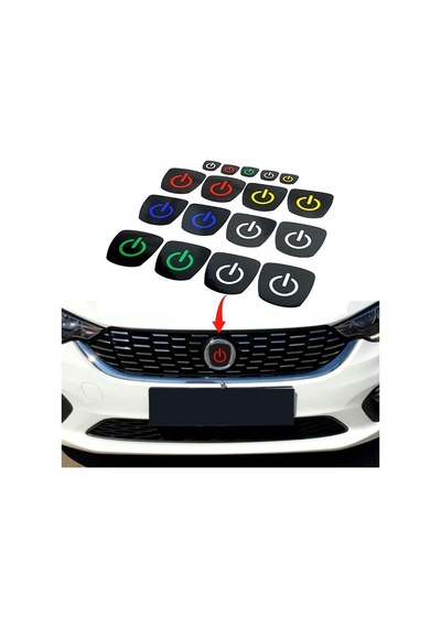 Fiat Egea Sedan Logo Içi Power Buton Sticker 3 Lü Set