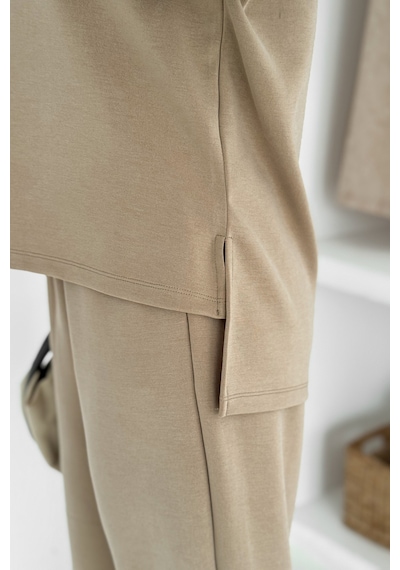 Balenbi Premium Modal Kumaş Fermuarlı Yaka Kadın Takım 1153 Bej