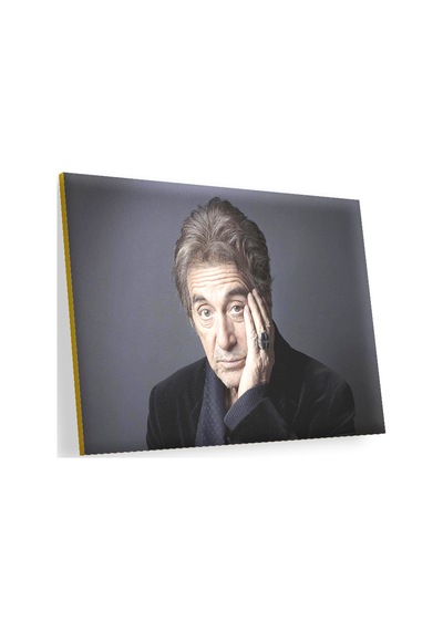 Cakasepetim Al-pacino Yaralı Yüz Gri Fon Ahşap Mdf Tablo