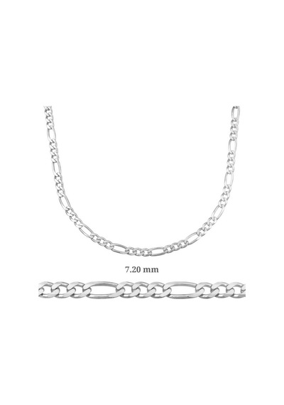 7.20 Mm Gümüş Figaro Zincir - 200 Mikron (504707737)