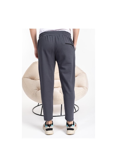 Mutlu City Double Face Kumaş Basic Düz Model Rahat Kalıp Pantolon Kesim Trend Erkek Eşofman Altı-2880-füme Füme