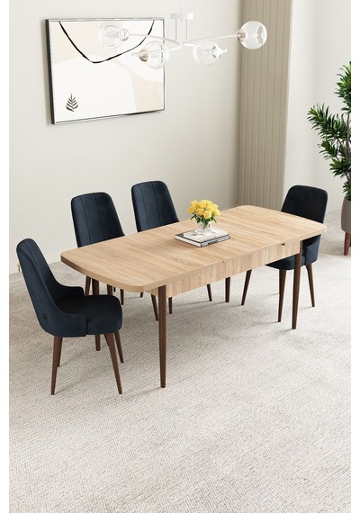 Clara Meşe Desen 80x132 Açılabilir Mdf Masa Yemek Odası Takımı,mutfak Takımı 4 Adet Sandalye Antrasit Clara Meşe Desen 80x132 Açılabilir Mdf Masa Yemek Odası Takımı,mutfak Takımı 4 Adet Sandalye Antrasit