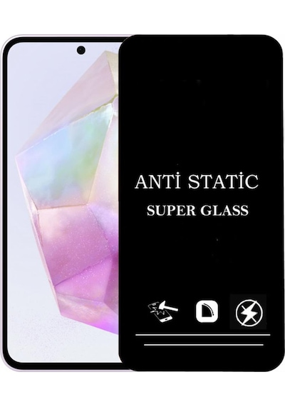 Samsung Galaxy Uyumlu A35 Anti Statik Ekran Koruyucu Toz Tutmayan Kırılmaz Cam