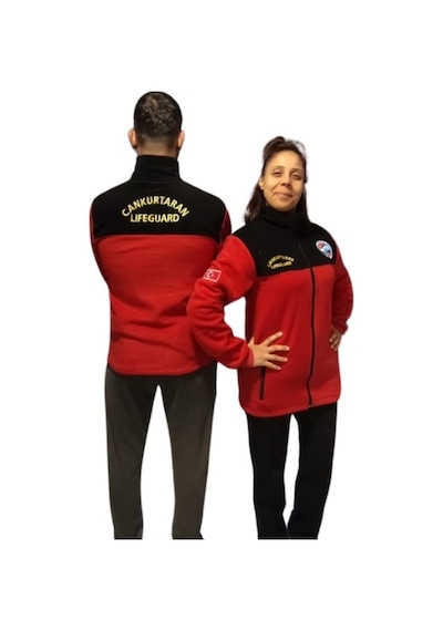 Cousto Cankurtaran Polar Ceket / S Beden Kırmızı Siyah