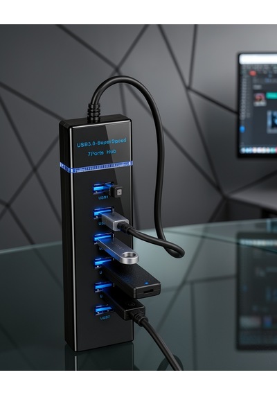 7 Port Usb 3.0 Hub 5gbps Veri Aktarım
