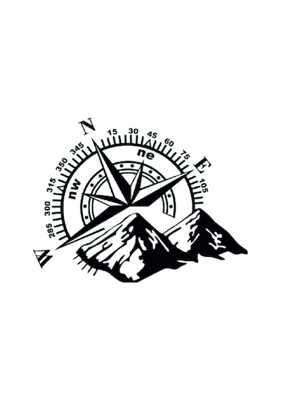 Pusula Dağ Off Road Oto Motor Laptop Duvar Folyo Sticker 10x7 Cm