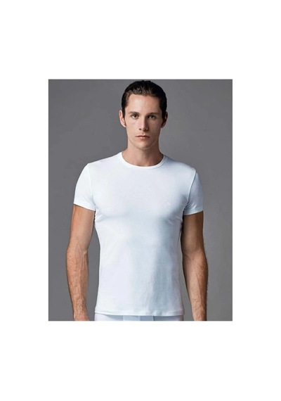 Eros Erkek, Compact, %95 Pamuk, 2'li O Yaka T-shirt Beyaz