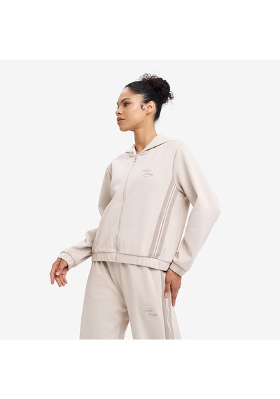 Lescon Ekru Kadın Fermuarlı Kapüşonlu Sweatshirt 26n-2120