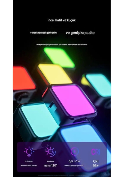 Çok Renkli Rgb Tripod Telefon Kamera Laptop Uyumlu Selfie Işığı Tiktok Video Çekim Işık