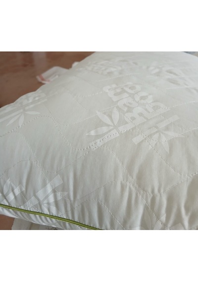 Günaydın Bambu Yastık , Nefesalan Doku ,organik, Kapitoneli , Çantalı ,matwıse Baskı, 50x70 Yastık Beyaz