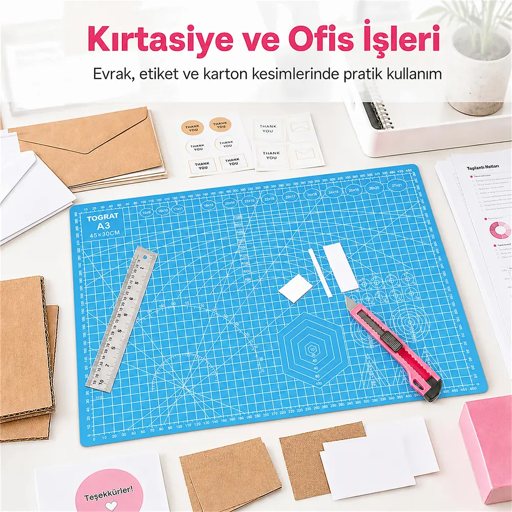 A3 Kesim Matı-kesme Matı-kesim Altlığı-kesim Tablası-45x30cm-mavi Açık Mavi