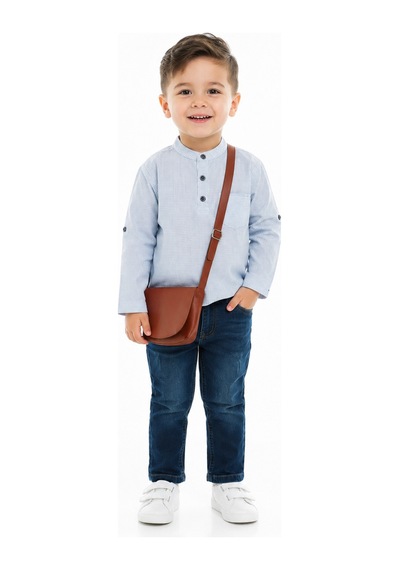 Gülerçocuk Erkek Çocuk Hakim Yaka Çizgili Gömlek Jeanpantolon Çantalı Takım Şık Kombin Günlük Özel Gün Mavi Gülerçocuk Erkek Çocuk Hakim Yaka Çizgili Gömlek Jeanpantolon Çantalı Takım Şık Kombin Günlük Özel Gün Mavi