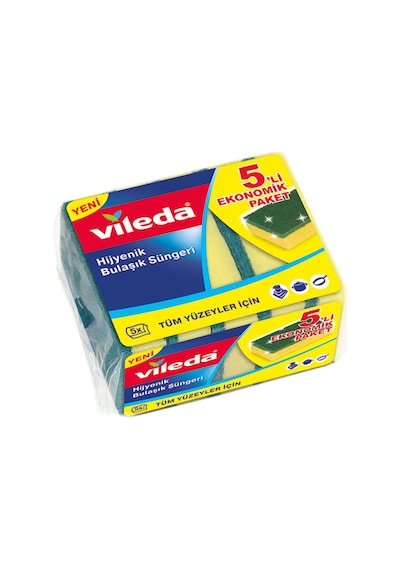 4 Adet Vileda Sünger 5'li Eko Düz Paket