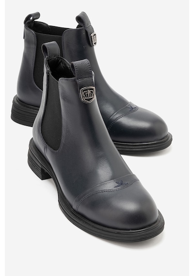 Luvi Shoes Sıdney Lacivert Cilt Hakiki Deri Tokalı Lastikli Kadın Bot Luvi Shoes Sıdney Lacivert Cilt Hakiki Deri Tokalı Lastikli Kadın Bot