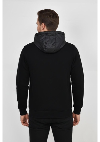 Dynamo Erkek Kapitone Modelli 3 İplik Kapüşonlu Sweatshirt Bgl-st04865 Siyah