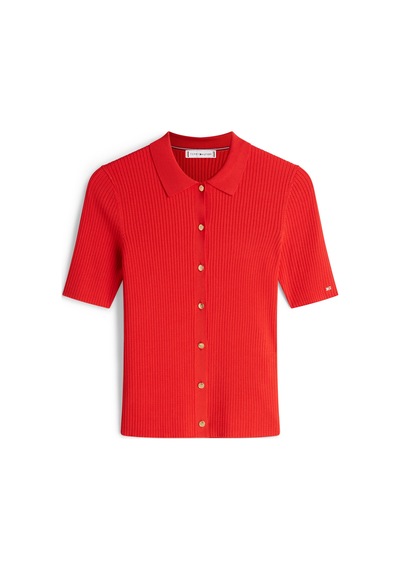 Rayon Rıb Slım Polo Ss Swt Kadın Turuncu Bluz - Ww0ww48482 Turuncu